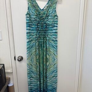 Cato Vibrant Blue and Green Dress
